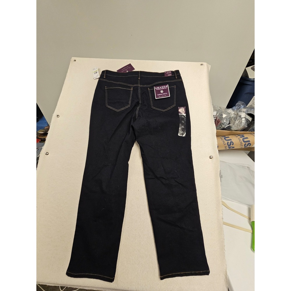 New Gloria Vanderbilt Amanda Jeans 18W Average Rinse Noir Tapered super Stretch